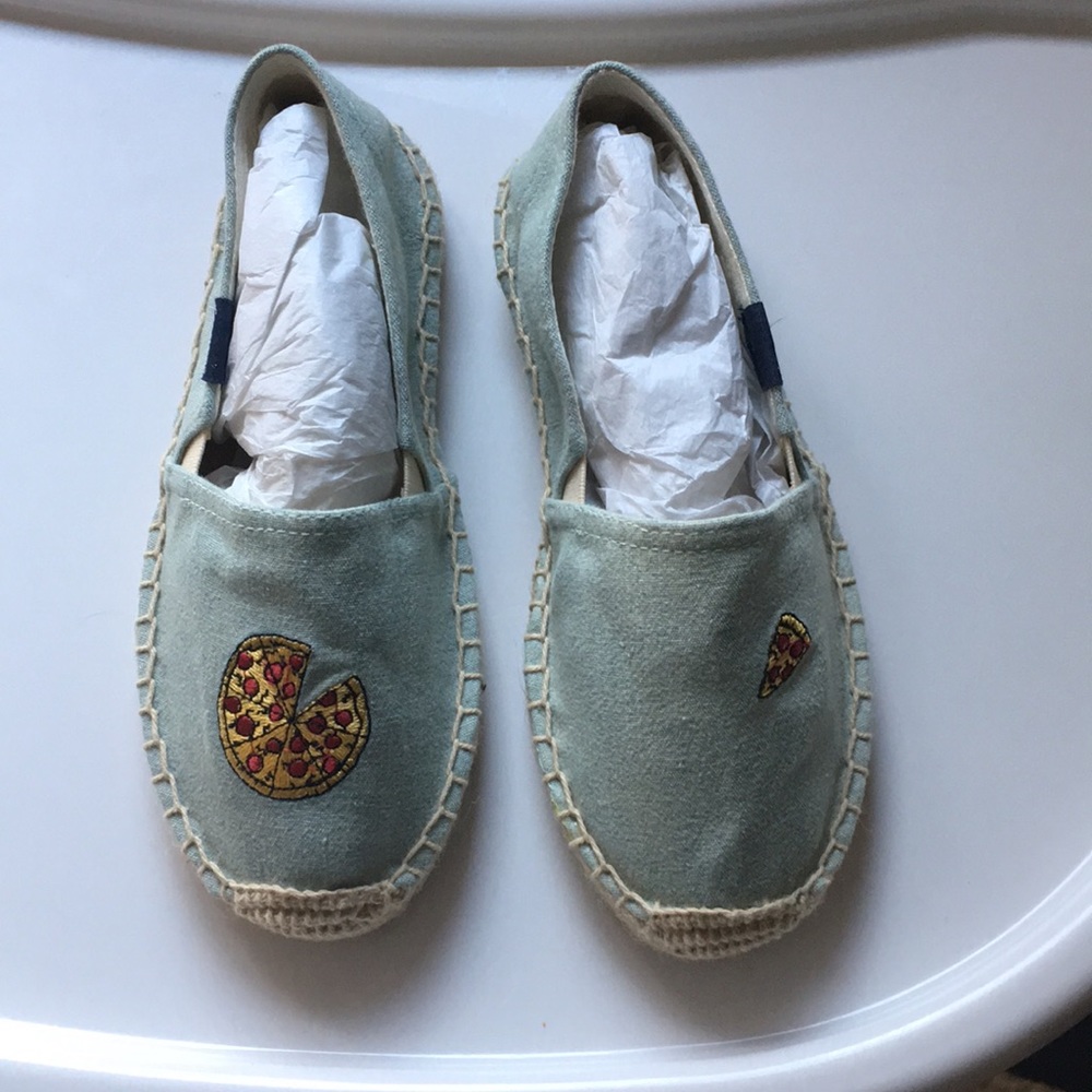 Soludos chambray pizza kids Sz 1 espadrilles NIB